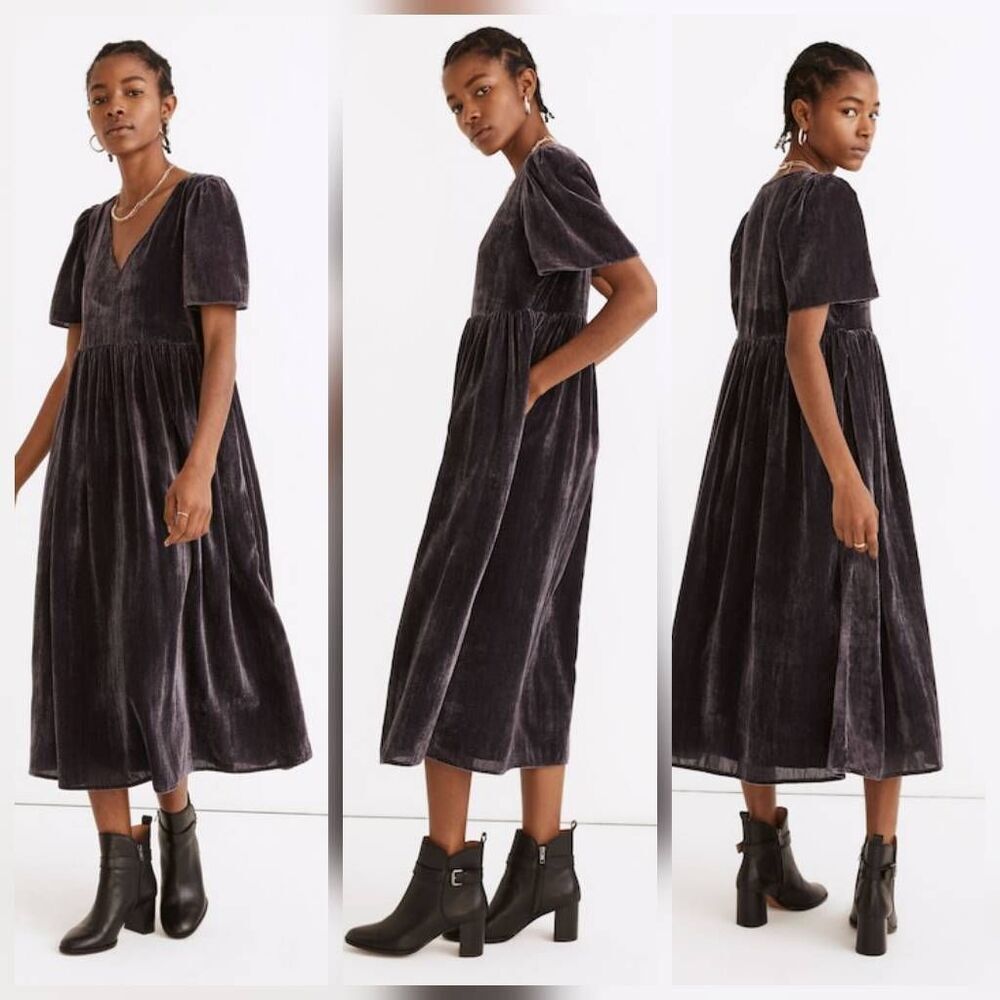 Madewell Velvet Corduroy Boho Twee Midi Dress Sz. M